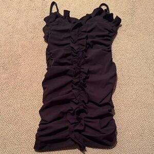 NWOT ruffle y2k micro mini Zara Black tank top Dress with Ruching